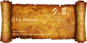 Ila Barna névjegykártya